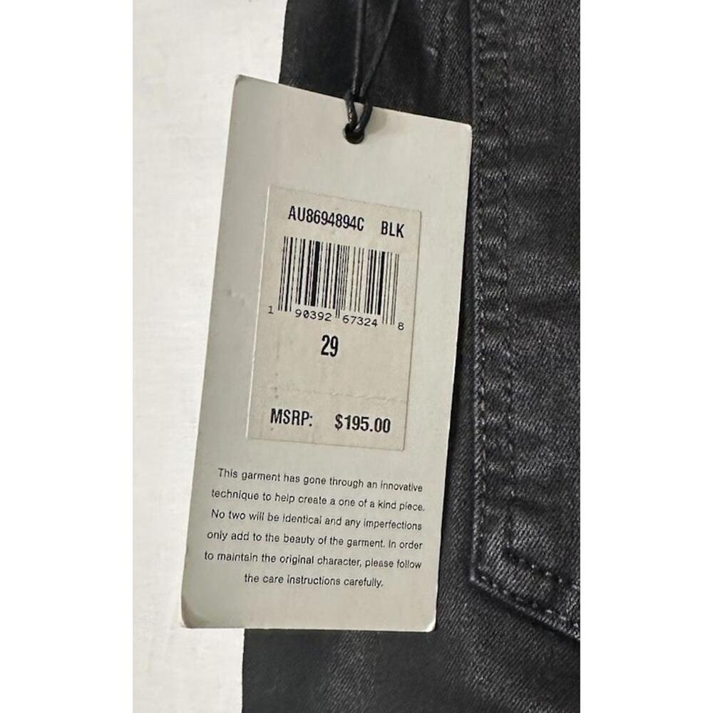 NWT 7 For All Mankind High Waist Slim Kick Womens Black Coated Jeans Size 29‎ - Picture 5 of 10